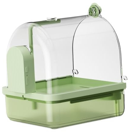 Sharplace Automatisches Vogelbad für Haustiere, Käfig-Papageien-Badewanne, Käfig-Zubehör, Papageien-Badehaus für Sittiche, Kanarienvögel, Wellensittiche, kleine, GrÜn