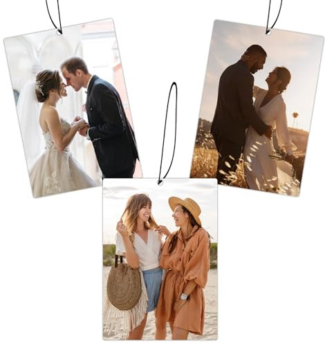 Personalisierter Lufterfrischer für Autos, Duftbaum Auto Personalisiert Foto-Dekor zum Aufhängen im Auto, Doppelseitiger Druck, für AutoDeko Zuhause Geschenk Familie (Rechteck)