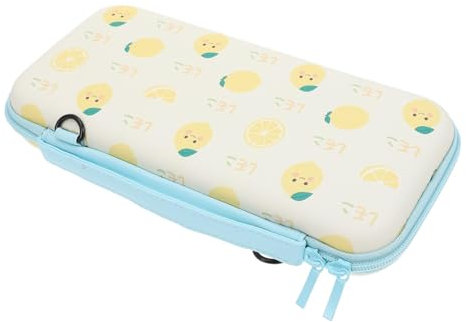 JOINPAYA 1set Adorable Fruit Pattern Game Console Storage Case Dirtproof Protective Bag for Wear-resistant Handheld Carrying Case Strong Zipper and Strap Design Lemon Theme
