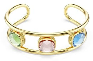 Swarovski Chroma Armreif, Kissenschliff, Grün, Goldlegierungsschicht