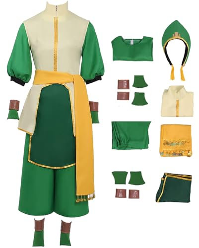 Hallojojo Toph Beifong Cosplay Kostüm Anime Avatar Toph Verkleidung Kung Fu Uniform Weihnachten Halloween Karneval Party Fancy Kostüm für Erwachsene