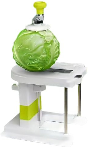Kohlschneidemaschine for geraspelten Kohl, Kohlschneider mit Handkurbel, geraspelte Schneidemaschine aus Edelstahl mit 3 Klingen, abnehmbare Kohlreibe for Kartoffeln, Gurken, Karotten, Zucchini