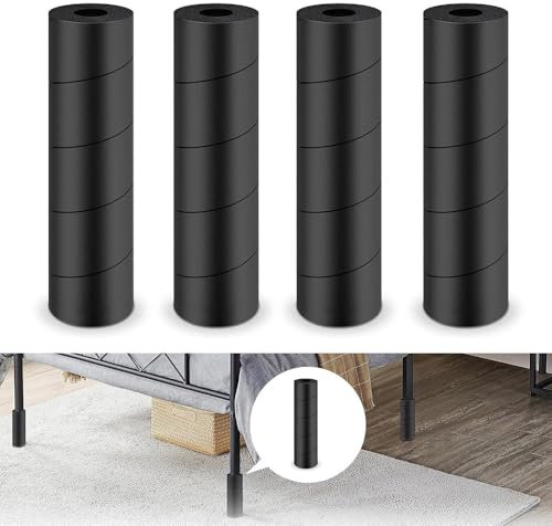 Wotendy 4 pièces Protecteurs de Pieds de Lit, Couvre-Pieds de Cadre de Lit, Protecteur de Cadre de Lit, Protecteurs de Pied De Cadre De Lit en Mousse pour Toe Saver Gardez Vos Orteils Contre, Noir