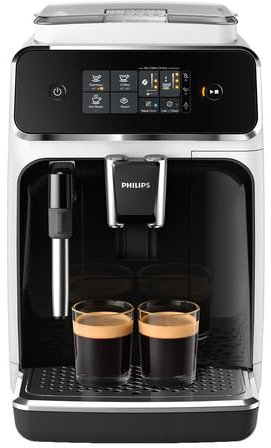 Philips Series 2200 Kaffeevollautomat – Klassischer Milchaufschäumer, Intuitives Touchdisplay, Weiß (EP2223/40)
