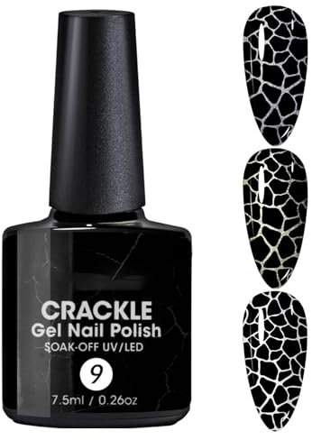 Knistern Nagellack, Crackle Nail Polish, 7,5ml Gothic Gel Nagellack Langanhaltend, Nageldesign Zubehör, Nail Arts Nagellack