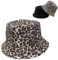 Vimmvid Leopardenmuster Fischerhutm, Sonnenhut Herren und Damen, Reversibel Fischerhüte Sommer Sonnenhut Fischerhut Damen Bucket Hat Fischerhüte für Urlaub Wandern Camping Einkaufen