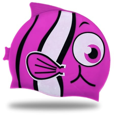 EIROVYA Silikon Badehaube Kinder Badekappe Hai Fisch Shark Bademütze Schwimmkappe Schwimmmütze Swimming Cap für Mädchen Jungen, 1 Stück