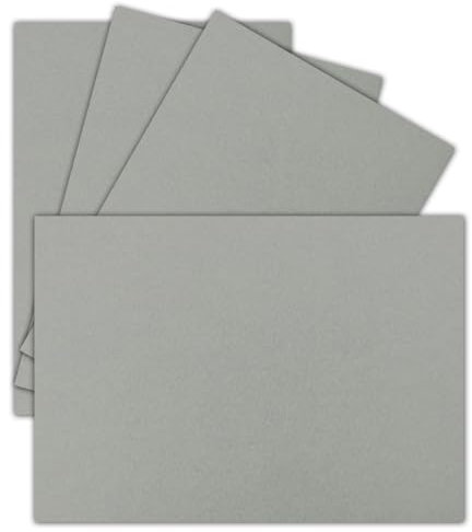 200x Einzelkarten Din A7-10,5 x 7,3 cm - 240 g/m² - Dunkelgrau - Blanko Mini-Karten ideal für Geschenkanhänger, Namenskarten & Visitenkarten