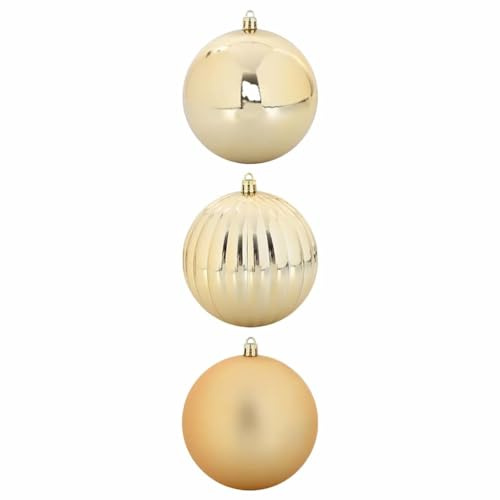 vidaXL Christmas Bauble Set 3 pcs Gold, Living Room Decor, Traditional Christmas Baubles, Modern Ornaments, Holiday Tree, Elegant Seasonal Decorations