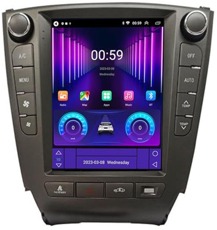 Android 15 Car Multimedia Radio 9.7 Zoll Navigations GPS Autoradio Für Lexus is IS250 IS300 IS350 2005-2011, arplay Player Navigations GPS Radio-Videoempfänger Bluetooth Lenkradsteuerung,M106