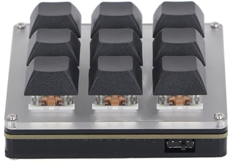 SENECESLI Sturdy ABS Material One-Handed Mechanical Gaming Keyboard 2.4G USB Type C 9 Keys for Industrial Control