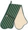 Butchers Stripe Green Double Oven Glove