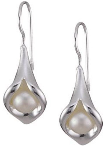 Vinani Ohrhänger Tulpe mit Süßwasserzuchtperle Sterling Silber 925 Ohrringe OTP