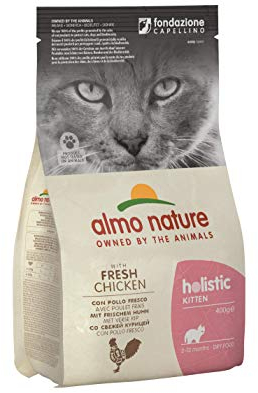 almo nature Holistic Kitten mit Huhn und Reis- Trockenfutter für Katzenjunge, Aller Rassen 6er Pack (6x400g)