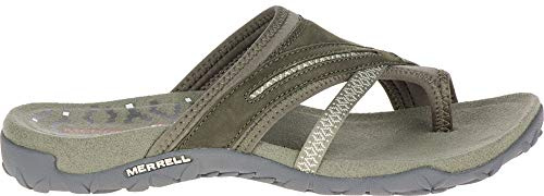 Merrell Terran Post Ii, Sandales Bout Ouvert Femme, Vert (Olive Dusty), 39 EU