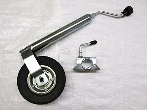 Heavy Duty Caravan Jockey Wheel with Metal Rim & Trailer Clamp 48MM