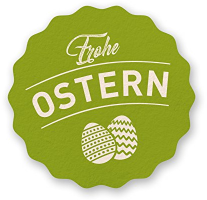 itenga Frohe Ostern Aufkleber Bunt einzeln 5 Farben Set Geschenkverpackung Gastgeschenk Sticker Osternest Tischdekoration (Grün, Aufkleber (5,5cm))