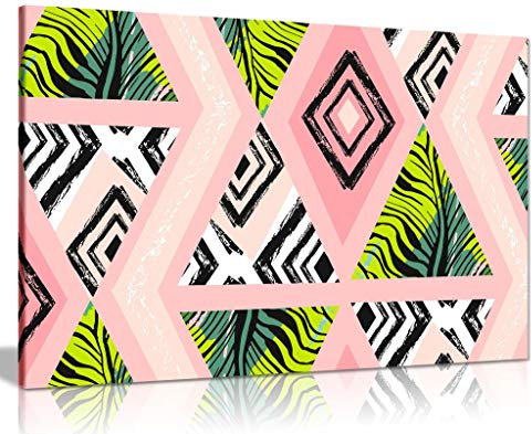 Panther Print Kunstdruck auf Leinwand, tropischer Dschungel, Pink, 61 x 40 cm