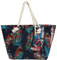DonDon Strandtasche mit Reißverschluss, Große Strandtasche XXL, Shopper Tasche Damen - Praktische Beach bag Umhängetasche Damen Badetasche für Strand und Meer - Bunte Federn