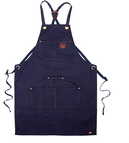 Alaskan MAKER Schürze für Damen und Herren aus beschichtetem Segeltuch, Nr. 515, zum Basteln, Küche, Gartenarbeit und Grillen, mit Kreuzgurten, Universalgröße