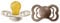 BIBS Supreme Schnuller 2er-Pack, BPA-frei, Symmetrischer Nippel. Naturkautschuk/Latex, Hergestellt in Dänemark. 6-18 Monate (2er Pack), Vanilla/Dark Oak