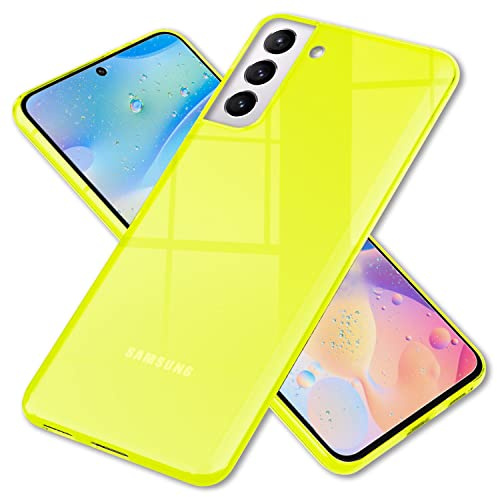 NALIA Neon Silikonhülle für Samsung Galaxy S22 - Hülle, Gelb | Rutschfester Grip in der Hand, Kabelloses Laden, Bündiger Kamera-Abschluss, Erhöhter Rand zum Ablegen, VIBE