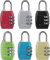 QINGHEC Lot de 6 Cadenas à Combinaison,Petit Cadenas à Code 3 Chiffres,Cadenas Code Exterieur Antirouille,Cadenas à Combinaison pour Valises Casiers à Dos
