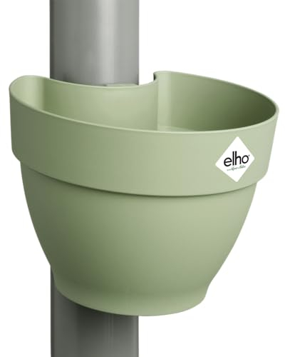 Elho Vibia Campana Pot Gouttière 40 - Pot De Fleurs pour Extérieur - Ø 21.6 x H 16.3 cm - Vert/Vert Pistache