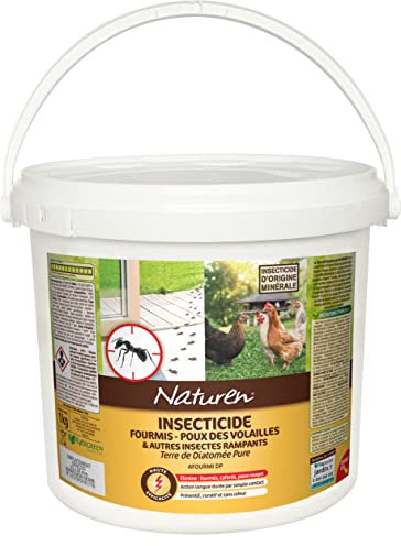 NATUREN NDIATS - Terre de Diatomée Anti-Fourmis 1 kg - Action longues durée et par simple contact - Elimine fourmis, cafards et poux - Préventif, curatif et sans odeur - Insecticide d'origine minérale