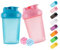 GAISHION Shaker Lot de 2 bouteilles en plastique sans BPA 400 ml Bleu + rose | Shaker Shakes avec boules fouettées
