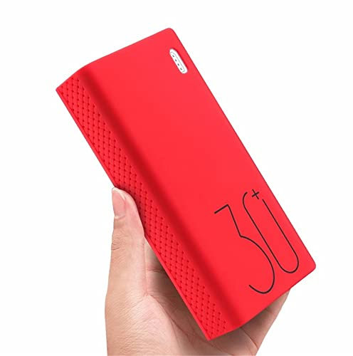 Anti-Slip Silicone Protective Case Cover For 30000mah Romoss Sense 8 / 8f / 8 + Soft Impact Resistant Case For Powerbank (Red With Pattern)
