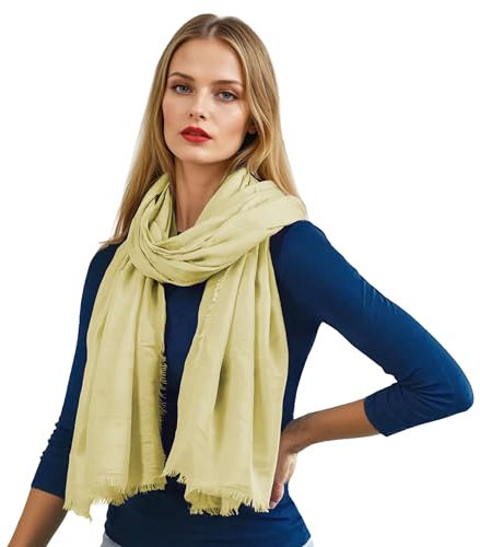 creazioni unique Sciarpa Donna in Fibra di Bamboo Primavera Estate MADE IN ITALY - Foulard Sciarpa Donna Leggera e Traspirante (Lime)