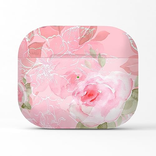 Berkin Arts Kompatibel mit AirPods 3 Generation Hülle AirPods Case Ästhetisch Ultra Dünn Hardcover mit Schlüsselanhänger Cloisonnismus Neon-Blumenmuster