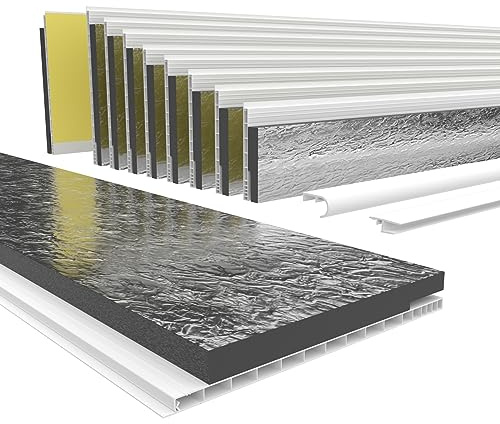 HEXIM PVC Rollladenkastendeckel mit Dämmung Länge: 1000-2000mm, Breite: 120-320mm, Revisionsklappe Rolladendeckel Rollladen nachrüsten Deckel Klappe (260mm x 1,4 Meter)