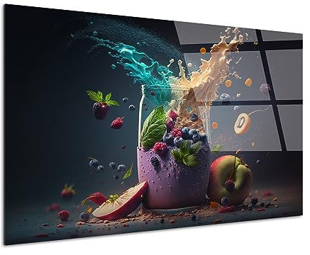 DECLINA, Tableau décoratif en verre acrylique - Smoothie fruité - Déco murale cuisine - Fabriqué en France