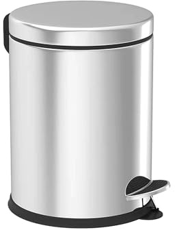 BELASSA Edelstahl Tretmülleimer Mülleimer Kücheneimer Badezimmer (5 Liter)