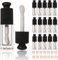COSIDEA 18PCS Empty 8ML Square clear Lip Gloss Tube Black big doe foot wand lipgloss tubes for Lip oil tint bottles container
