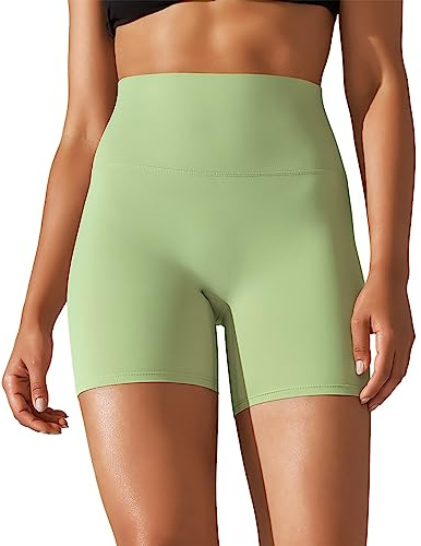 BIISDOST Damen-Leggings zur Hüftstraffung, hoch tailliert, zur Bauchstraffung, atmungsaktiv, nahtlos, Yoga-Shorts Sportleggins Damen 3/4 Mit Tasche (Y, S)