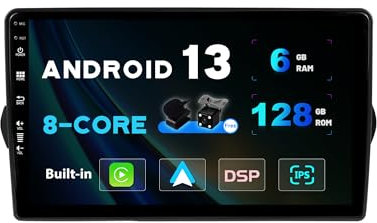 SXAUTO [6GB+128GB] Android 15 IPS Autoradio Per FIAT Egea Tipo(2015-2018) - Senza fili CarPlay/Android Auto - LED Camera + MIC - DAB Fast-boot Volante 360-CAM AHD DSP BT - 2 Din 9 Pollici
