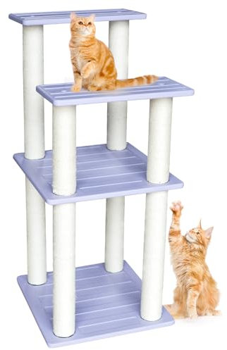 MAOHEGOU 46 Inches Outdoor Cat Tower, Large Multi Level Cat Tree with Big Polypropylene Rope Scratching Posts for Indoor and Outdoor Cats