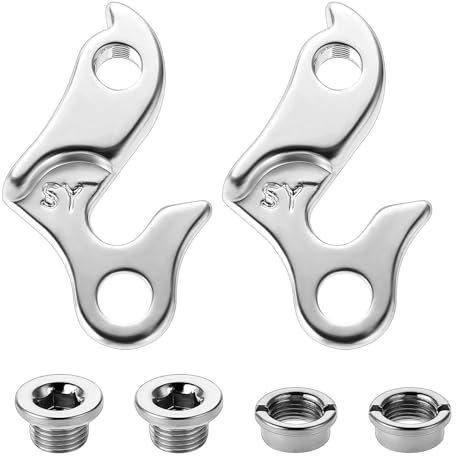 Schaltauge, 2 Stück Bike Rear Derailleur Hanger Aluminiumlegierungs Ersatz Fahrrad Schaltauge mit Muttern Silber Gear Mech Schaltwerk Fahrrad Aufhänger für Fahrrad Rennrad MTB