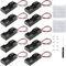 VISSQH 10 pcs black AA battery holder,2 x 1.5V AA Plastic battery holder with Wire Leads with 2 pcs Plastic Battery Storage Box
