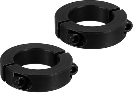 PATIKIL Geteilte Stellringe 35mm Langweilige 57mm OD 15mm Dicke, 2er Pack 45#Aluminiumlegierung Tiefenanschlagringe Klemm mit Gewindestift für die Maschinenbauindustrie, Schwarz