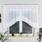 Gardinen Vorhangen Weiß 300x120 cm (BxH) Libretto Stores Gardinen Kurz Jacquard Scheibengardine Wohnzimmer Vorhänge Fertiggardine Küchengardinen Bogen Kurzstores