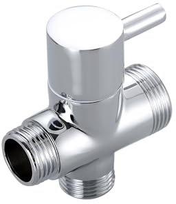 JOHO 3 Wege Umschaltventil aus massiv Messing mit Hebel für Umschalten zwischen Duschkopf und Duschbrause, Umstellventil G1/2 Zoll + G3/4 Zoll Duschsystem Ersatzteil D22mm Chrom