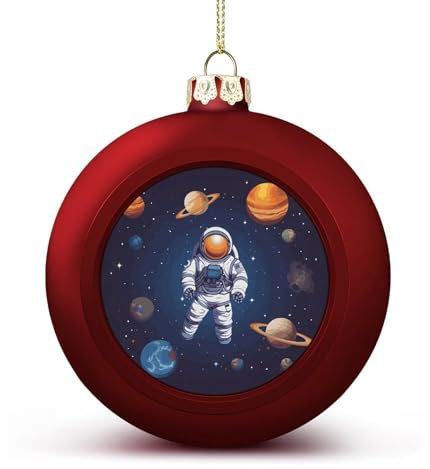 Space Astronaut Weihnachtskugel, Ornament, 4,1 cm, glitzernd, hängende Weihnachtskugeln für Weihnachtsbaum-Anhänger, dekorative Weihnachtsbaumkugeln für Weihnachtsbaumschmuck, 1 Stück