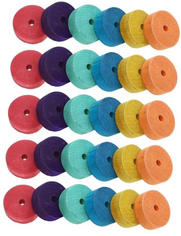 PHENOFICE 30stücke Farbige Holzräder Spielzeugräder Für Bastelprojekte Holzhandwerk DIY Räder Aus Für Heimwerker