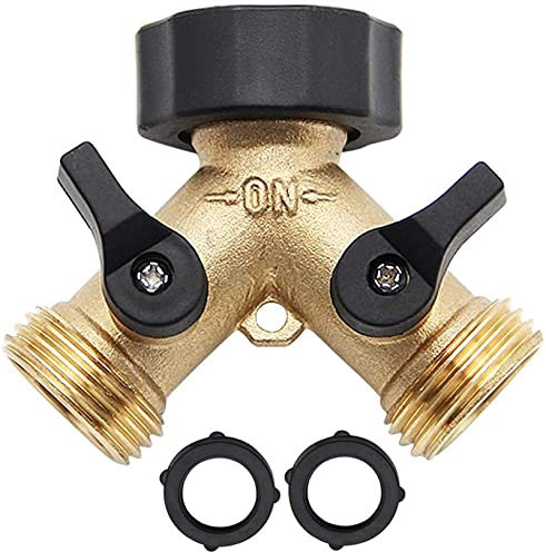 KIJyfgTR Gartenschlauch Splitter 2 Way, Y Connector Messing Gartenschlauch Adapter