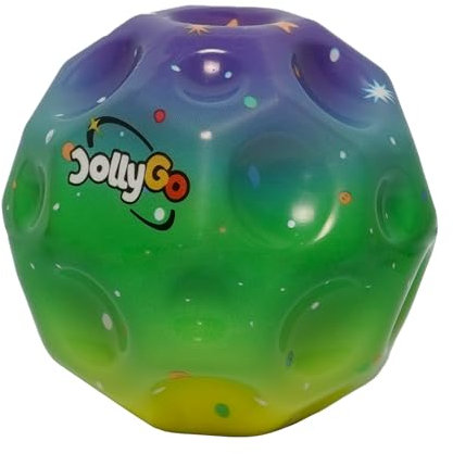 JollyGo Rainbow Moonball,Jumpball 9.5cm,Großer Moon ball,EIN knallendes Geräusch,hohe Springender Gummiball,Spaceball,Big Bouncing Balls,Moonball,Geschenk für Kinder,XXL,Leicht greifbar (Aurora Dream)