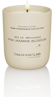 M&SENSE Duftkerzen im Glas Rosa Jasminblüte -Natursojawax Kerze 150g 30h Brenndauer,Geschenk für Frauen und Männer,Aromatherapie für Zuhause,Bad,Yoga Entspannung, Office, Party,Home Décor